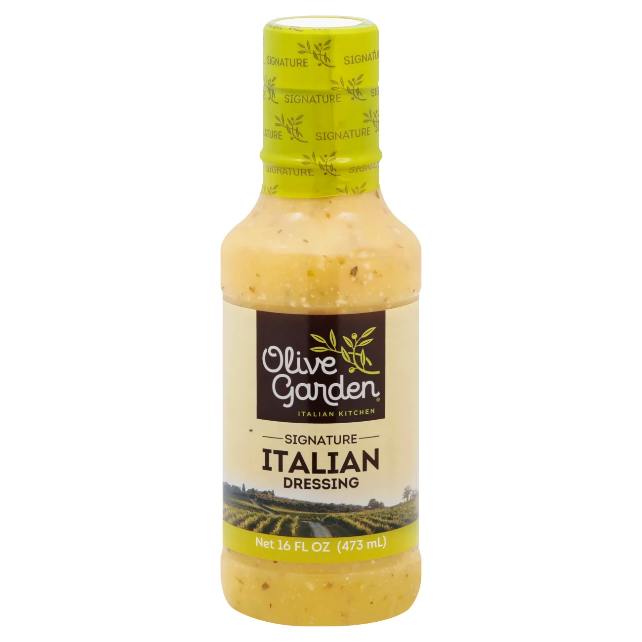 Olive Garden Italian dressing on house salad with pepperoncini and croutons