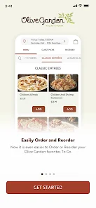 Olive Garden mobile app screenshot showing location finder