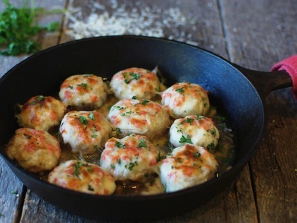 Olive Garden stuffed mushrooms served over pasta as secret menu item